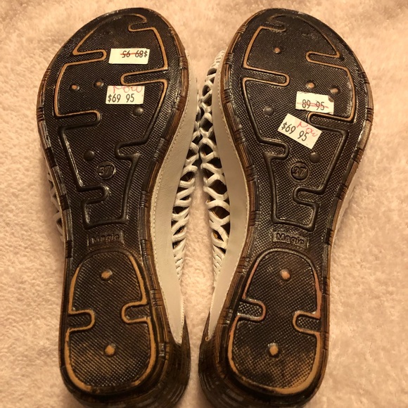 Bonavi white leather wedge slip on sandals - Picture 5 of 7